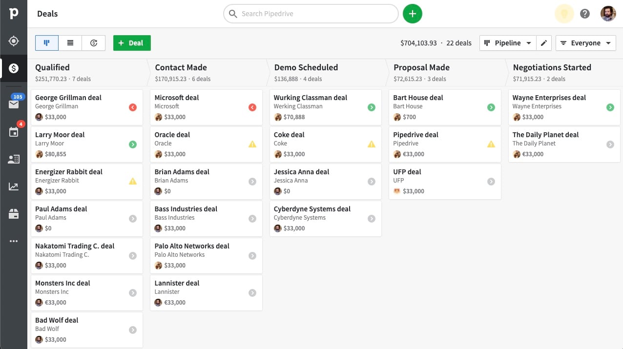 Pipedrive screenshot & Video