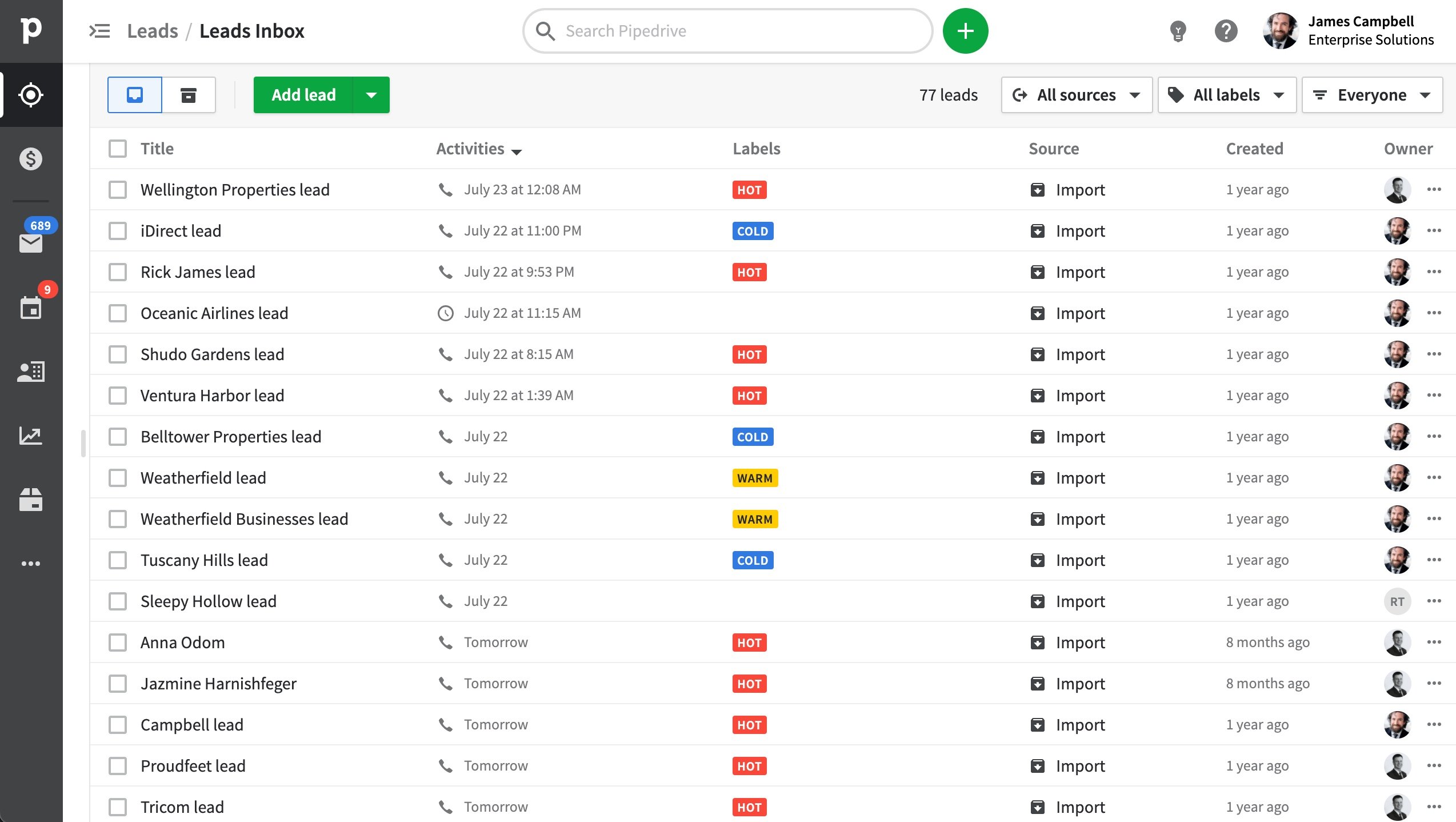 Pipedrive screenshot & Video