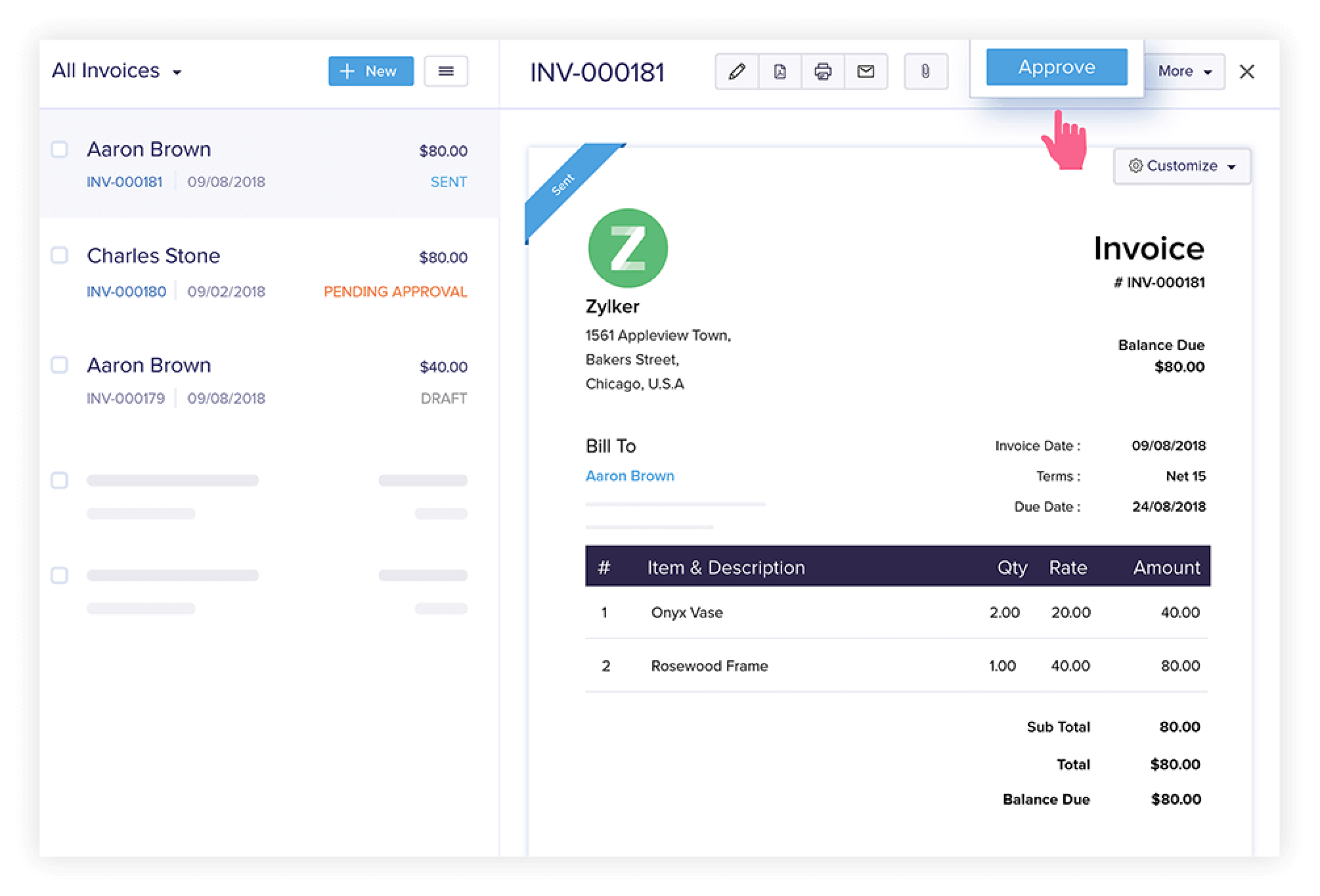 Zoho Books screenshot & Video