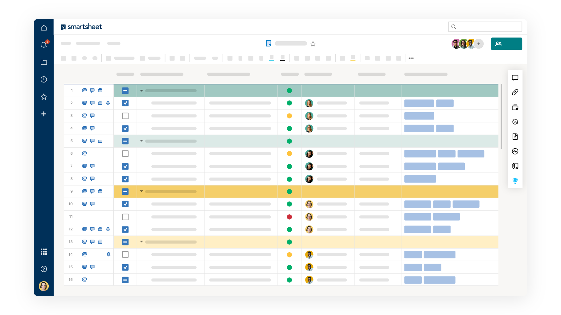 Smartsheet screenshot & Video