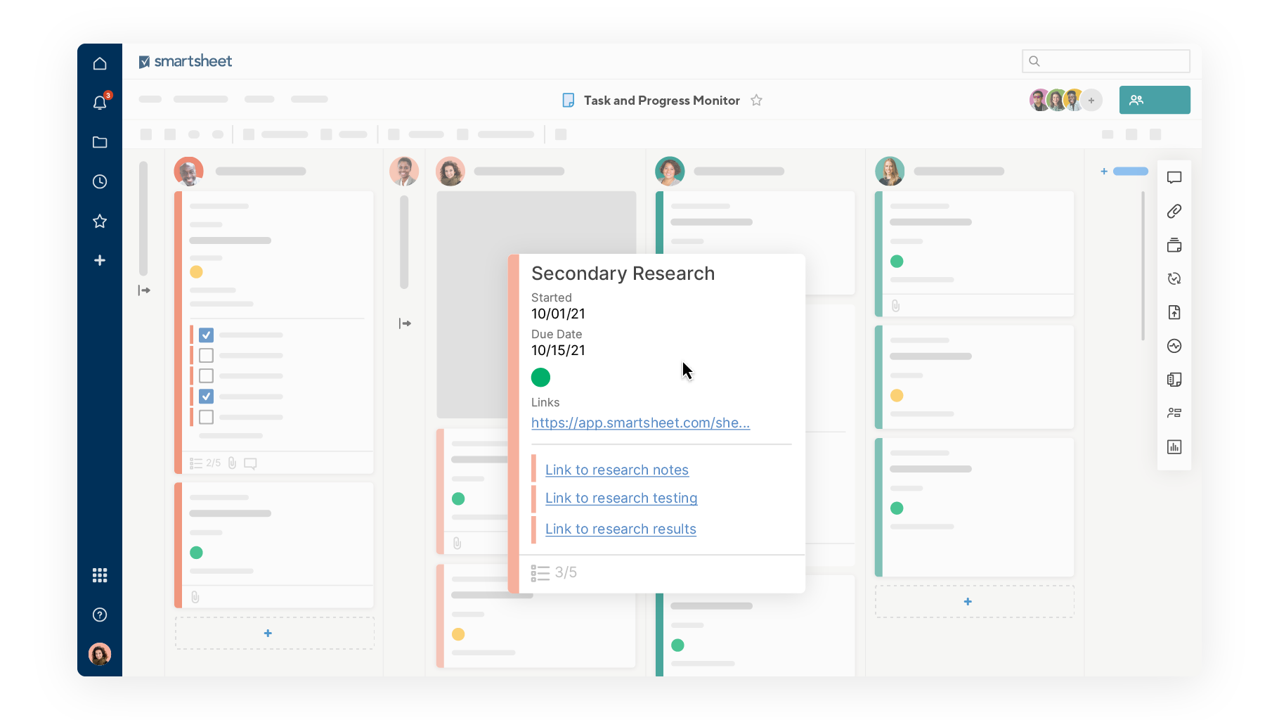 Smartsheet screenshot & Video